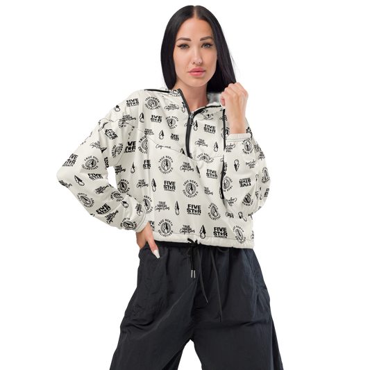 Women’s cropped Logo Pattern windbreaker