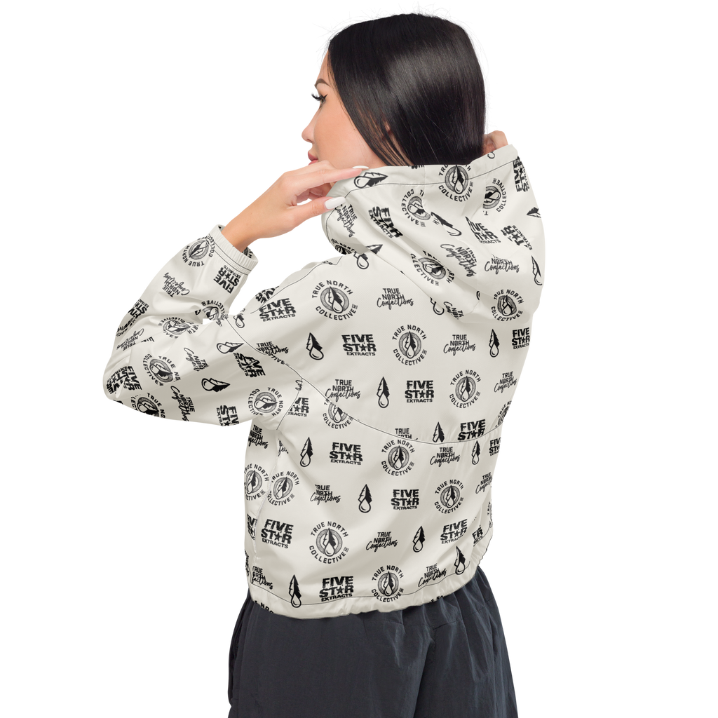 Women’s cropped Logo Pattern windbreaker
