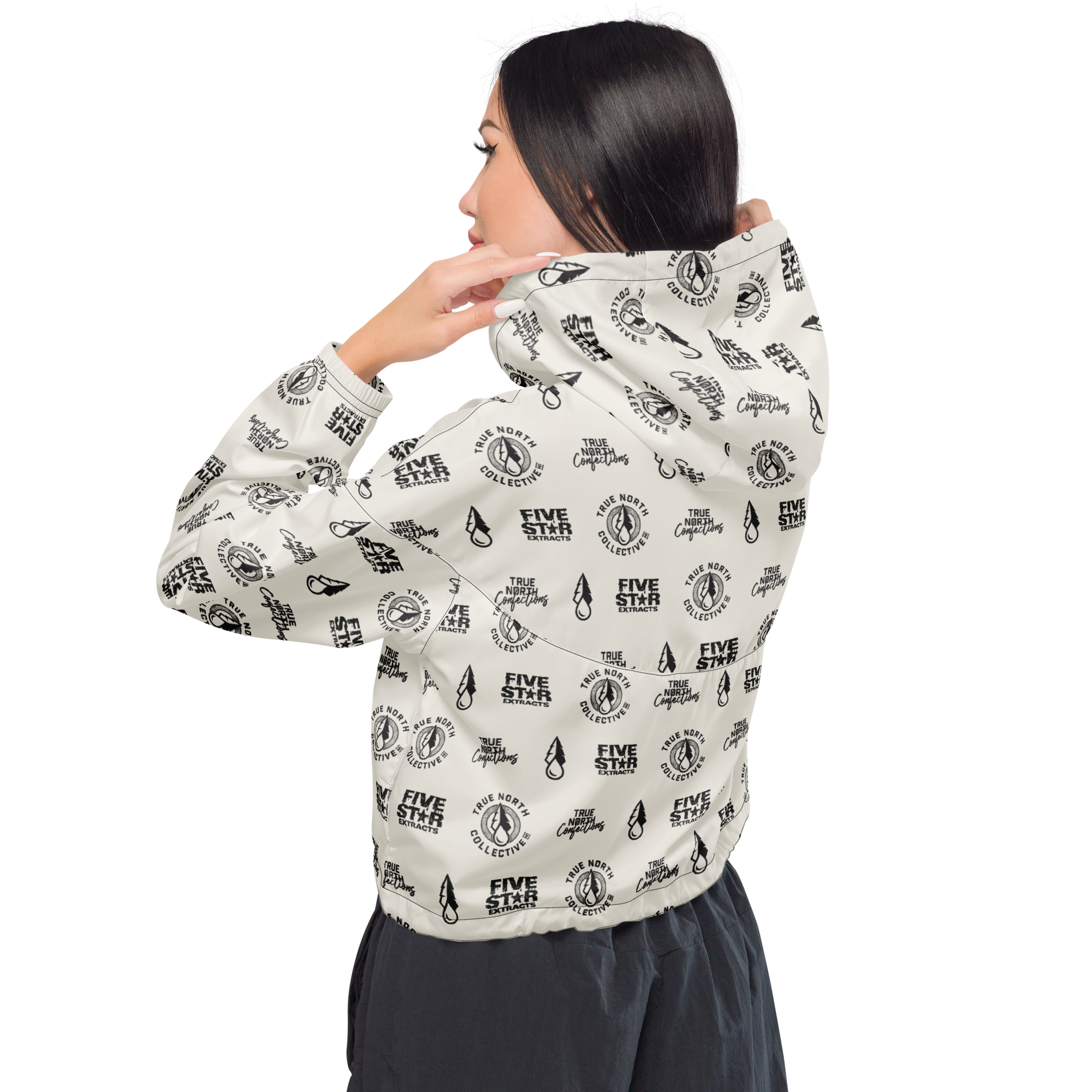 Women’s cropped Logo Pattern windbreaker