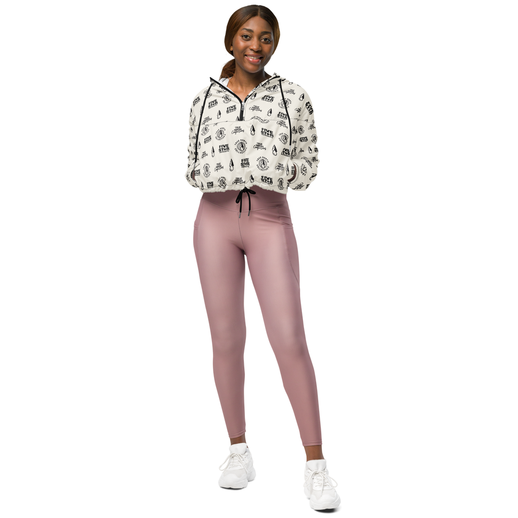 Women’s cropped Logo Pattern windbreaker