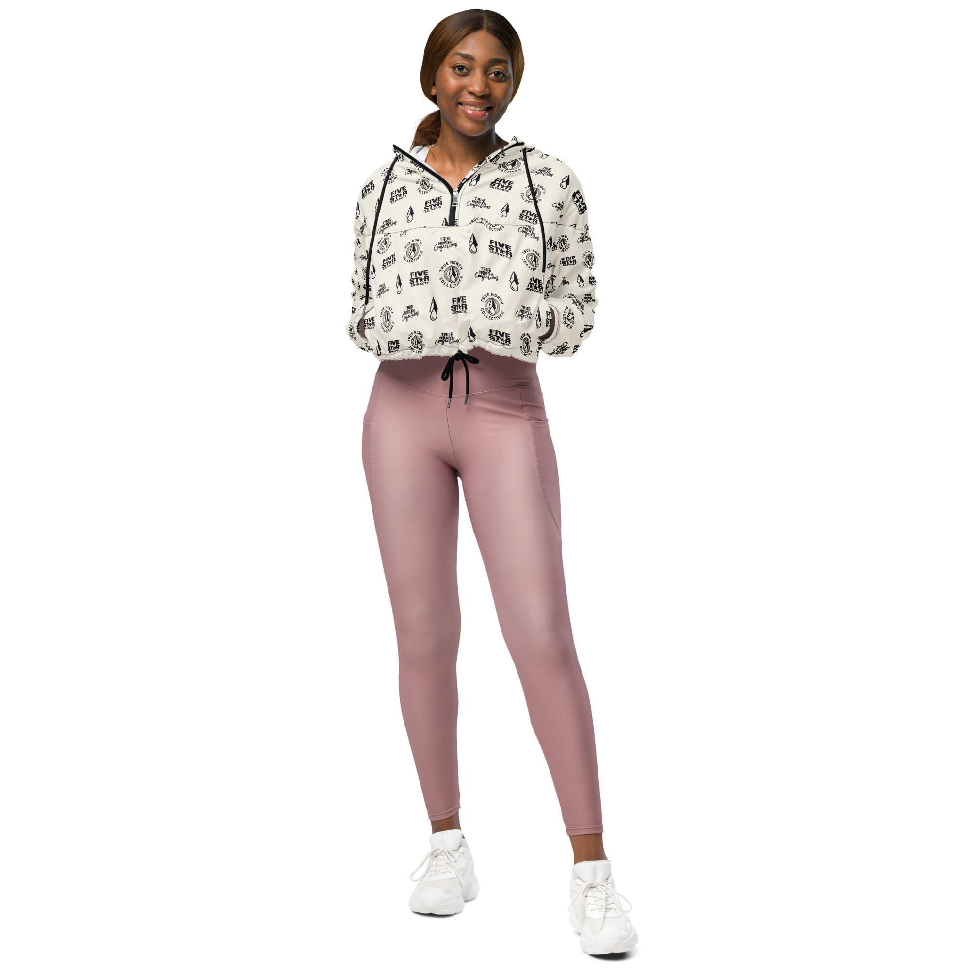 Women’s cropped Logo Pattern windbreaker