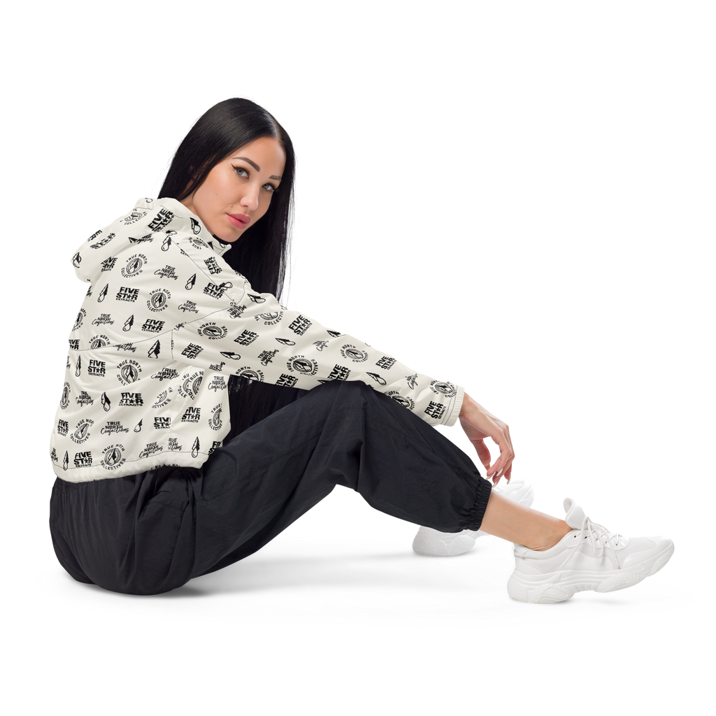 Women’s cropped Logo Pattern windbreaker