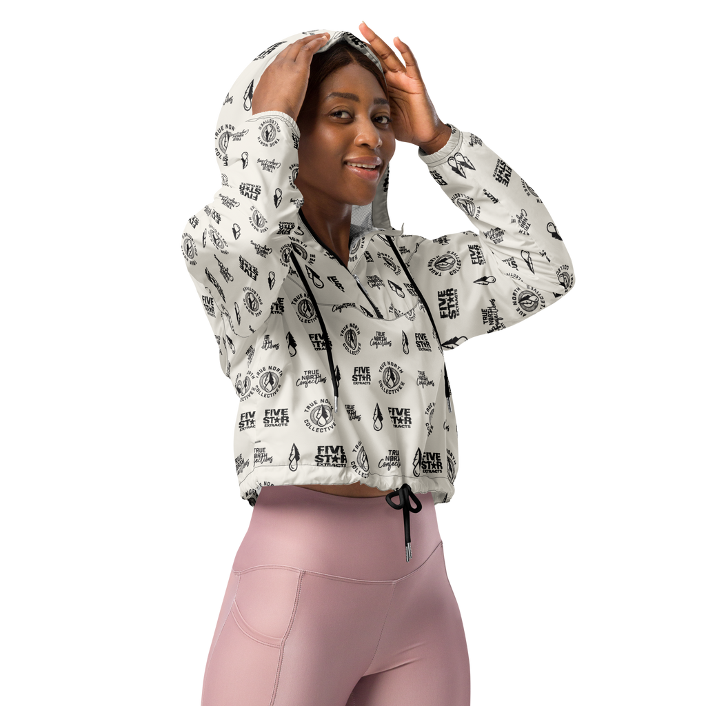 Women’s cropped Logo Pattern windbreaker